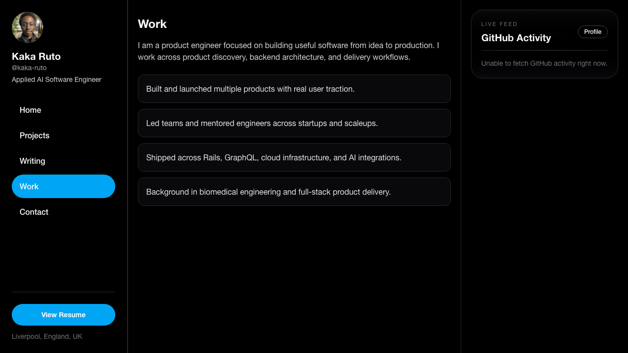 I shipped the core timeline portfolio experience end-to-end.